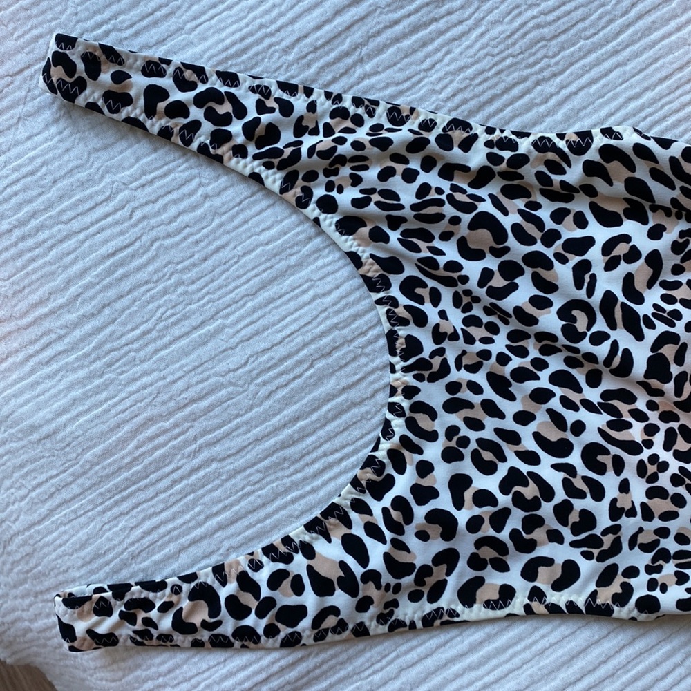 Norma Kamali Marissa One Piece in Baby Leopard - Picture 7 of 8